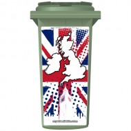 Union Jack Map Of The UK Wheelie Bin Sticker Panel